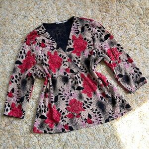 Roses & Lace Wrap Top